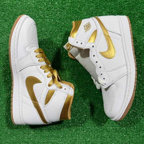 Jordan 1 Retro High OG Mid Womens Basketball Shoes Gold FD2596-107 NEW Multi Sz - Picture 2 of 6